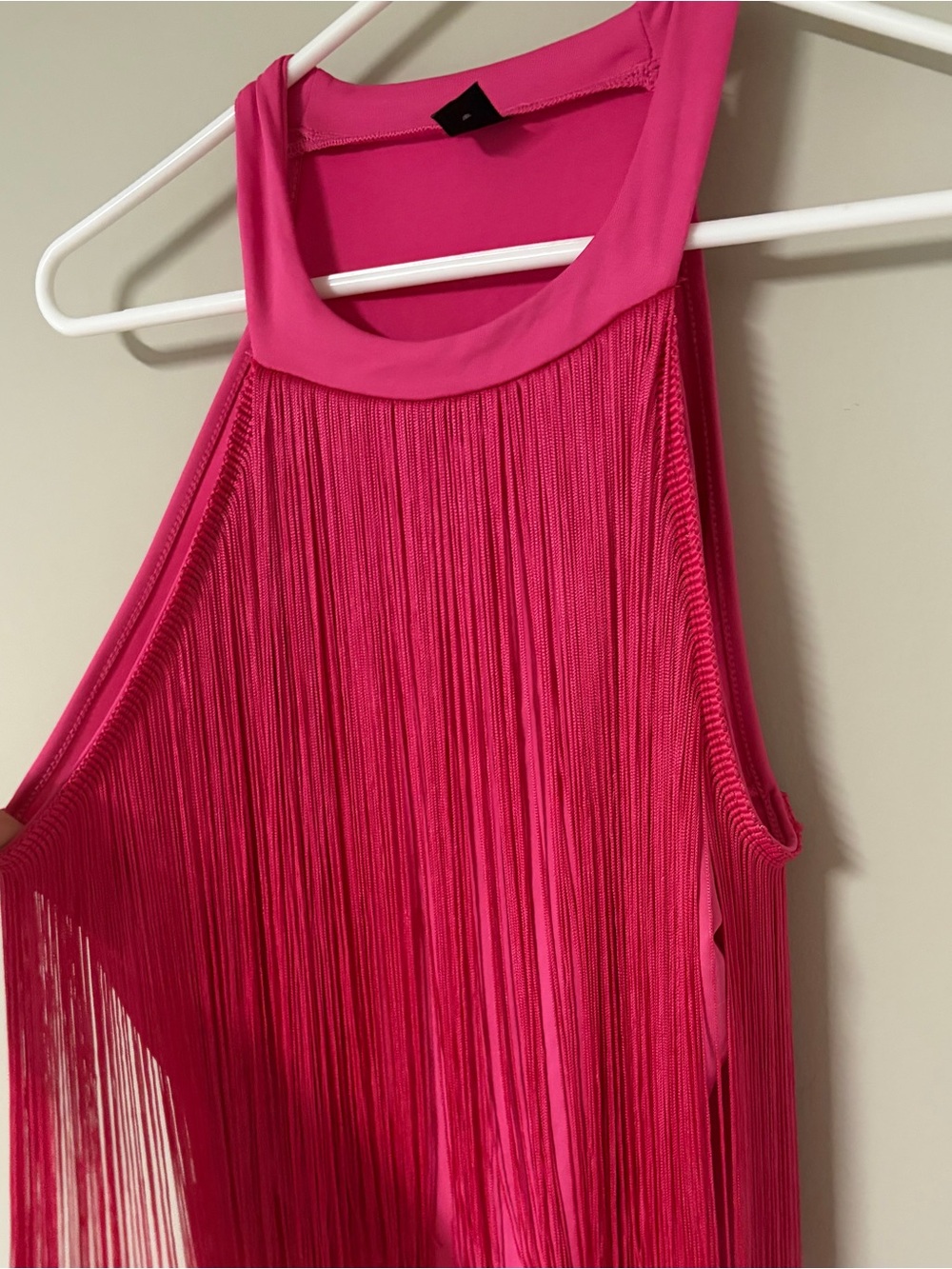 Fringe Tank Top in Hot Pink Y2K Clubwear Western Cowgirl Stagecoach Womens L - Picture 2 of 4
